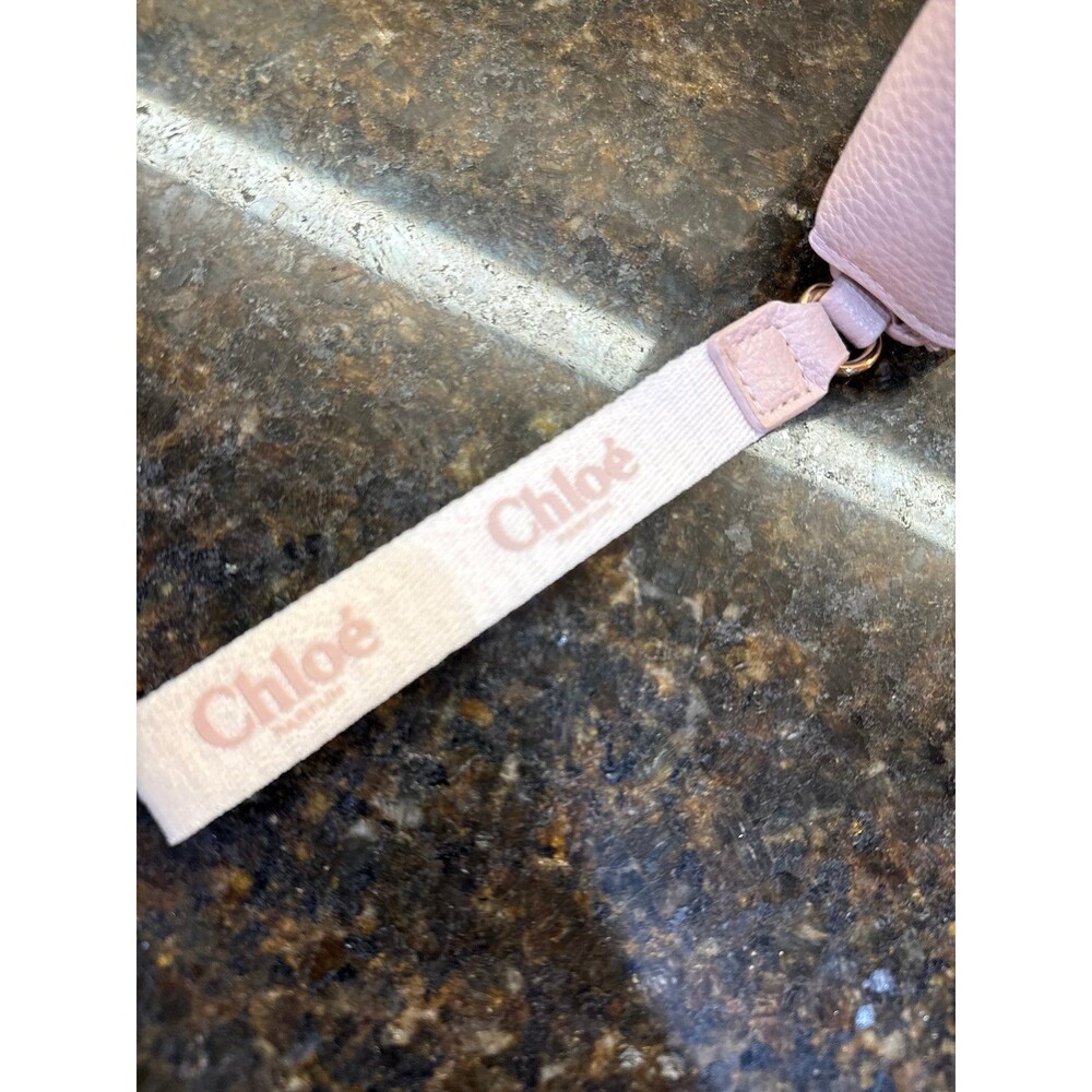 Chloé Parfums Cosmetic Pouch Wristlet Blush Pink Faux Leather Makeup Bag NEW - Picture 3 of 6